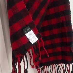 J. Crew Red and Black Checkered Scarf